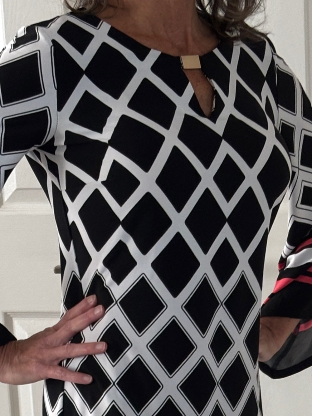 Enfocus Studio Shift Dress - Retro 60s Geometric Print Size S - Picture 3 of 9